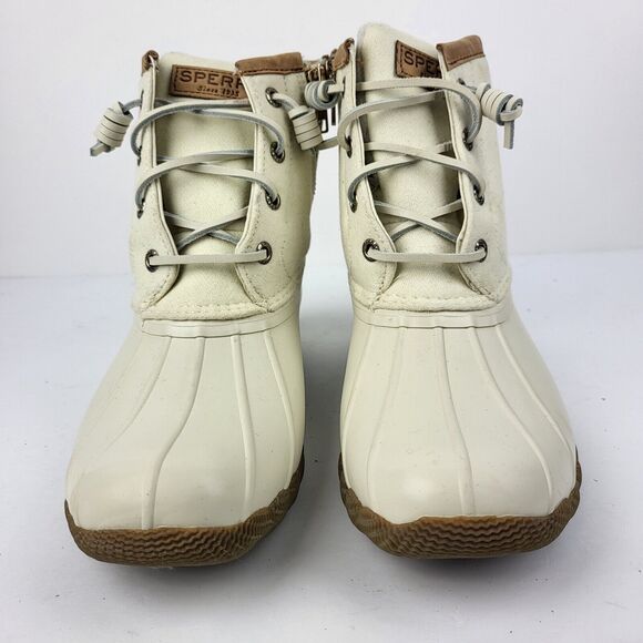 Sperry Top Sider Saltwater Wool Ivory Snow Rain Duck Boots - Picture 11 of 13
